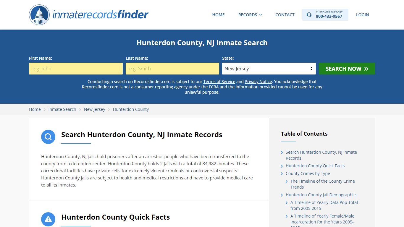 Hunterdon County, NJ Inmate Lookup & Jail Records Online